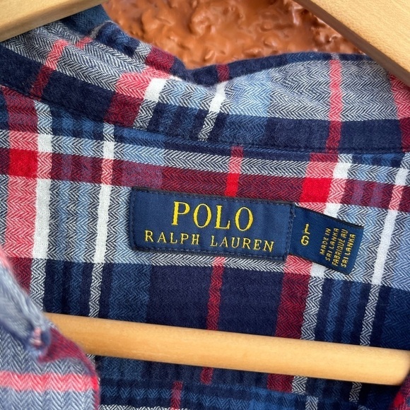 Men’s Polo Ralph Lauren Checkered/Plaid Short Sleeve Button Down Size Large - Picture 2 of 4